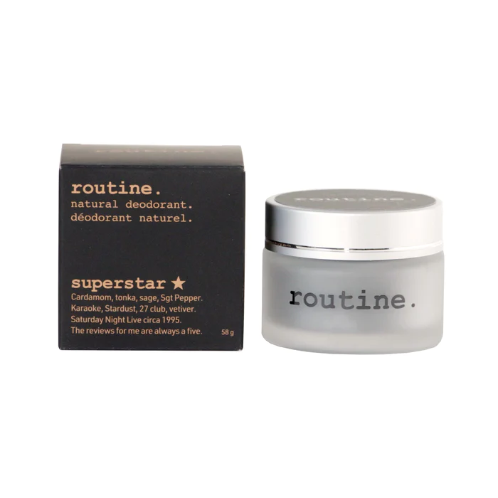 Routine Superstar Activated Charcoal Magnesium and Prebiotics Natural Deodorant 58g