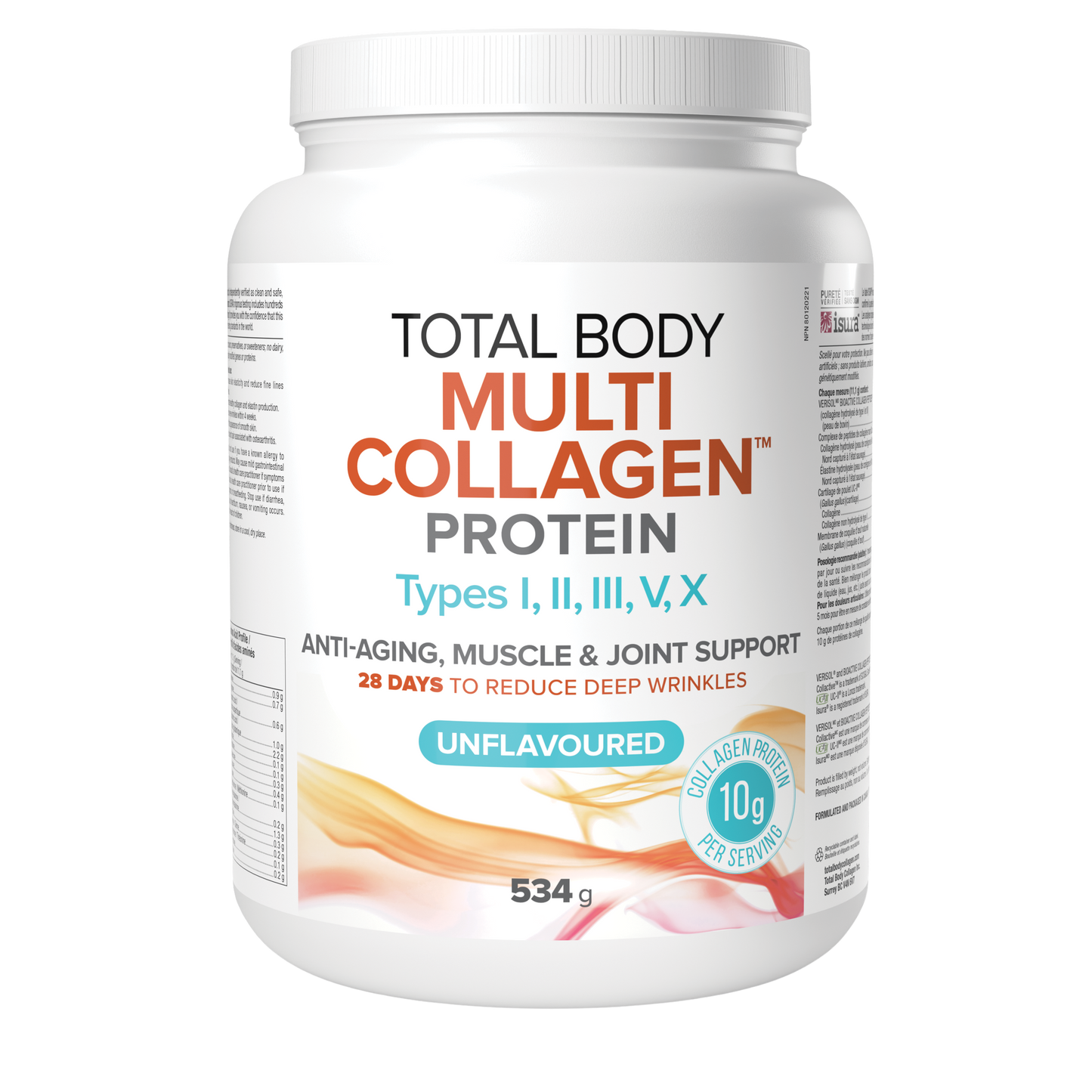Natural Factors Total Body Multi Collagen Protein Unflavoured 534g