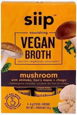 Siip Bone Broth Vegan Mushroom Broth- 4 Pack