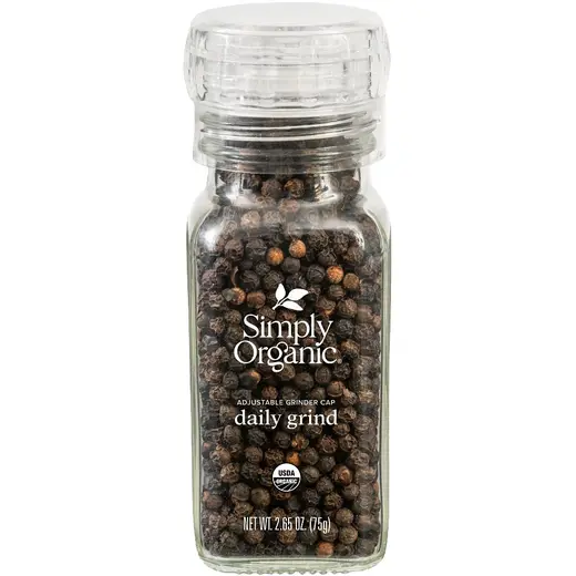 Simply Organic Black Peppercorn Grinder 75g
