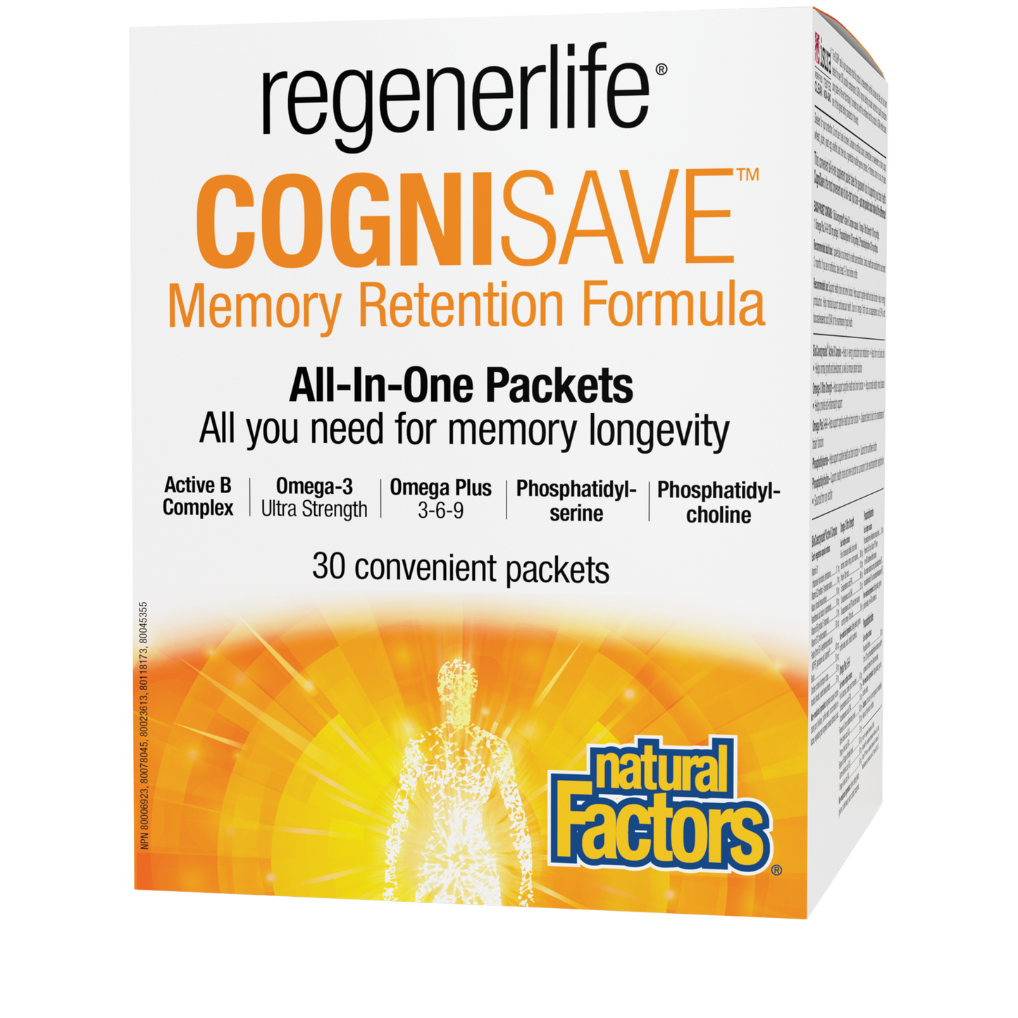 Natural Factors Regenerlife CogniSave 30 Cello Pack