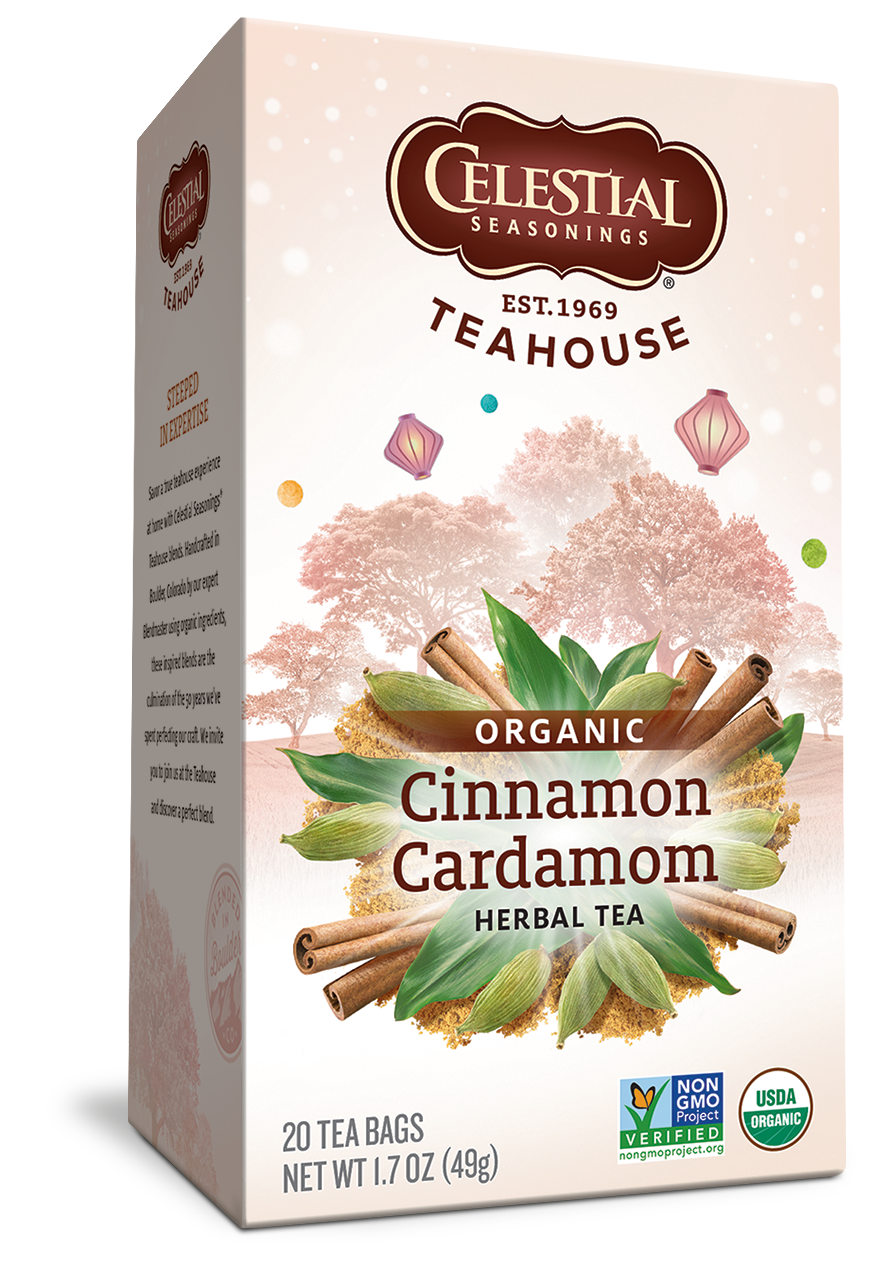 Celestial Tea Organic Cinnamon Cardamom Tea 18tbg
