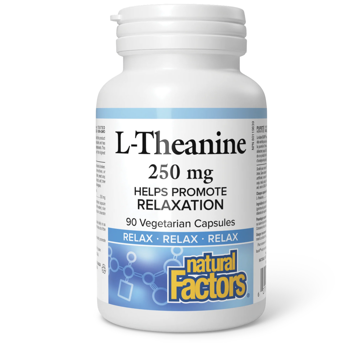 Natural Factors L-Theanine 250mg 90 Vegetarian Capsules