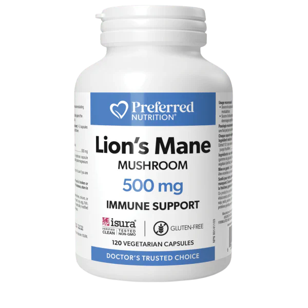 Preferred Nutrition Lion’s Mane Mushroom 120 vegetarian capsules