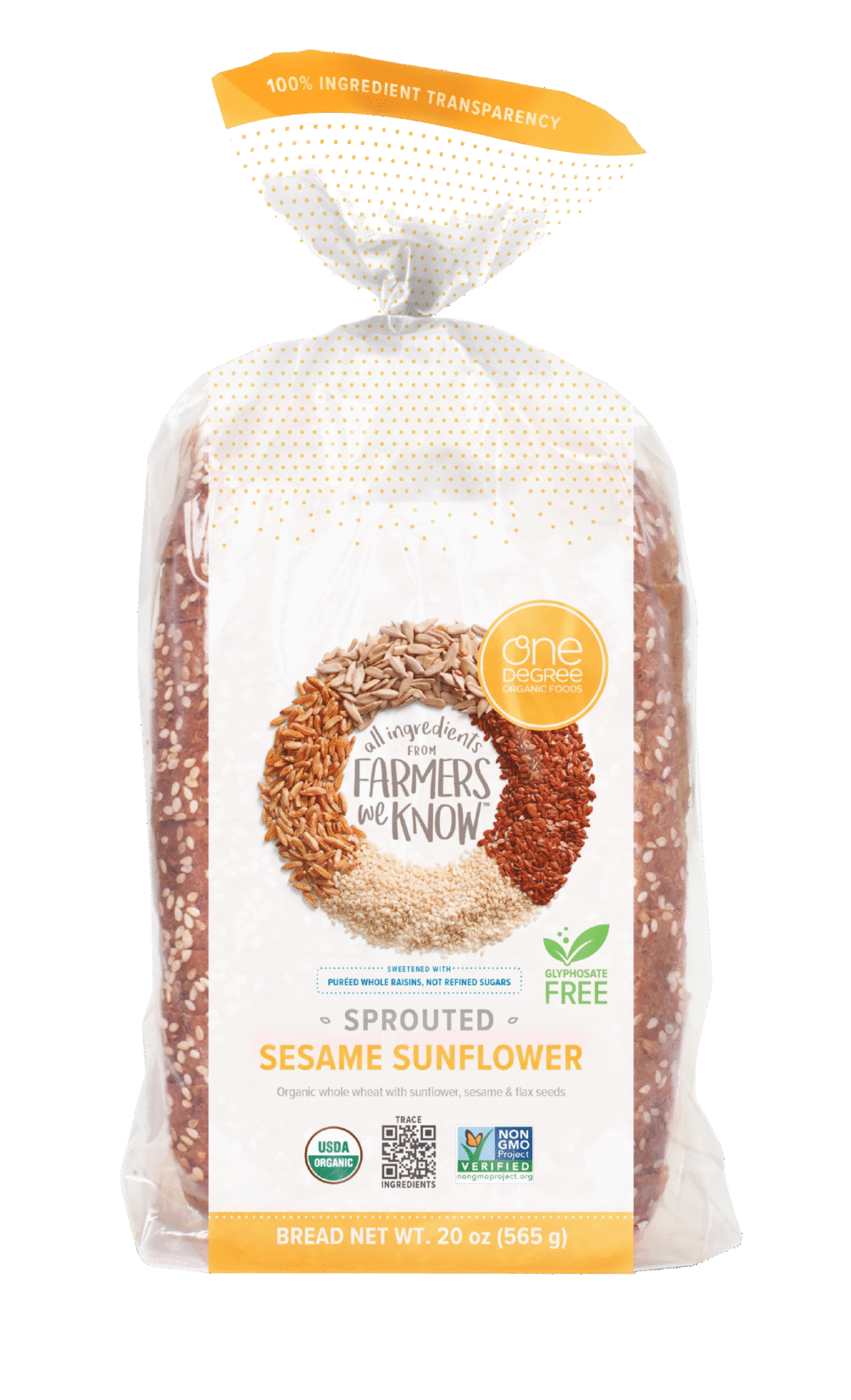 One Degree Organic Sunflower Sesame Bread 565g