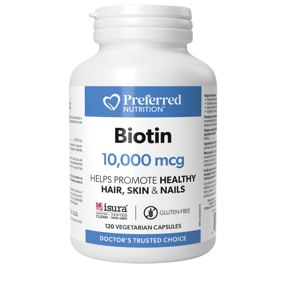 Preferred Nutrition Biotin 10,000mcg 120 Vegetarian Capsules