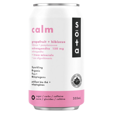SOTA Organic Sparkling Tea Grapefruit Hibiscus Calm 355ml