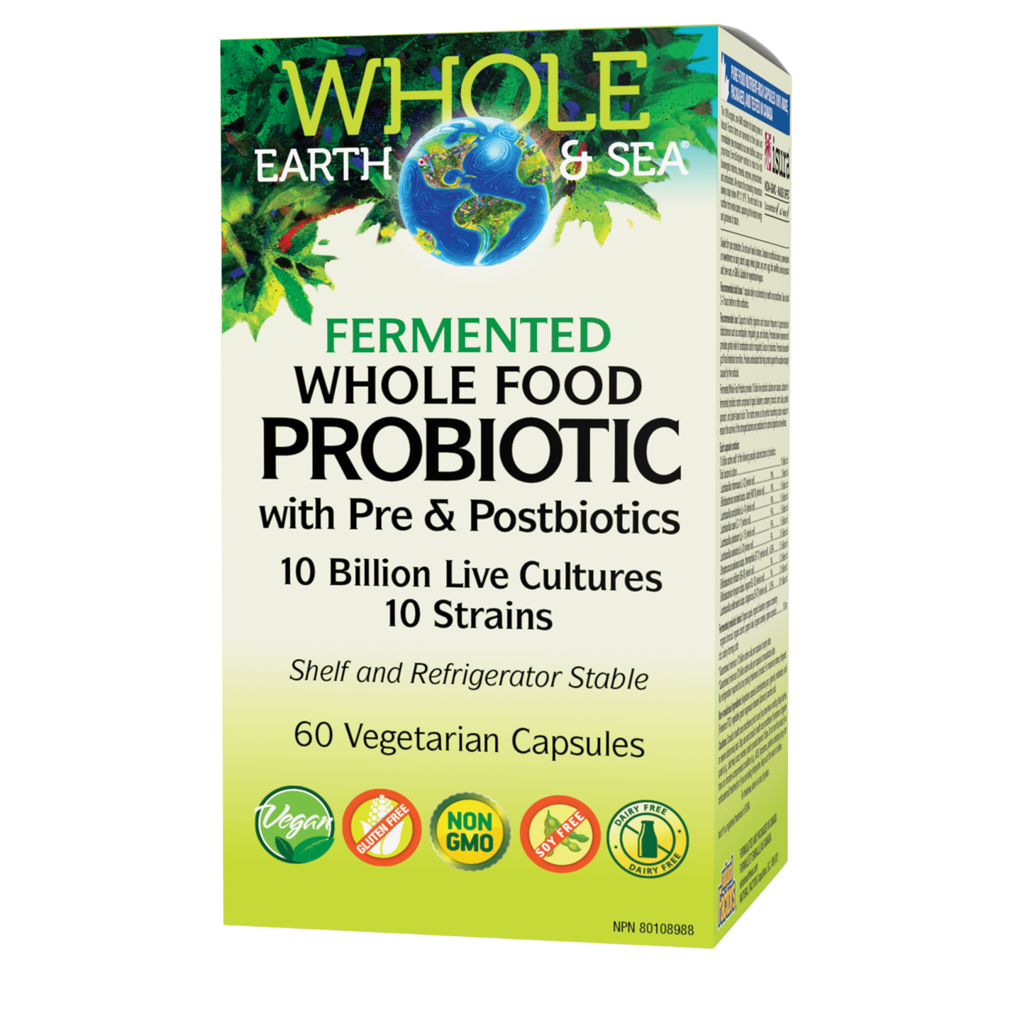Whole Earth and Sea Whole Food Probiotic 10 Billion 10 Strain 60 Vegetarian Capsules