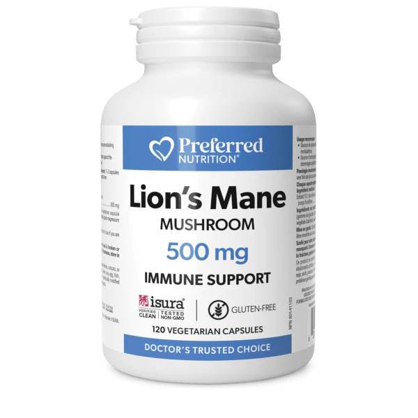 Preferred Nutrition Lion’s Mane Mushroom 120 vegetarian capsules