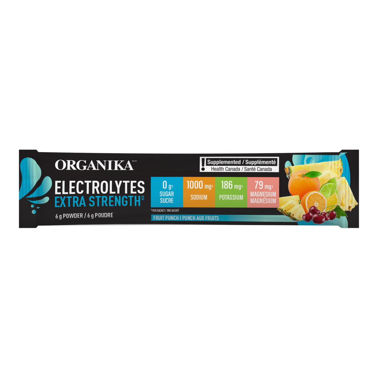 Organika Extra Strength Electrolytes Fruit Punch 6g