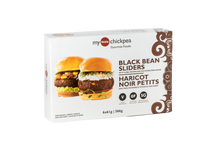 Load image into Gallery viewer, My Little Chickpea Black Bean Slider Veggie Burger 6pk 366g