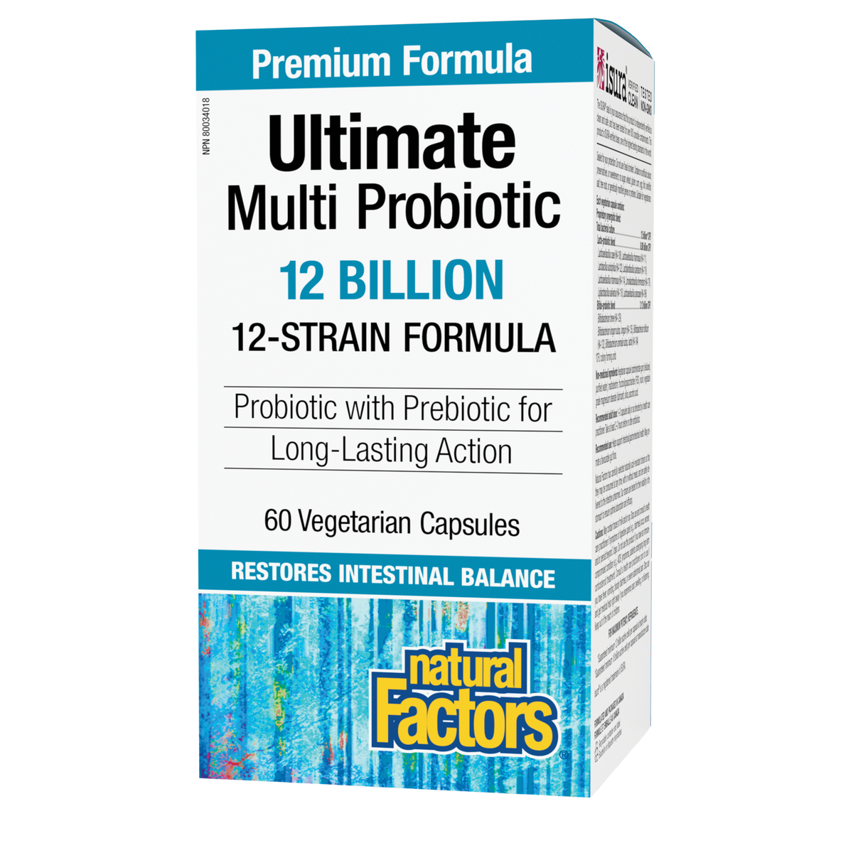 Natural Factors Ultimate Multi Probiotic 12 Billion 60 Vegetarian Capsules