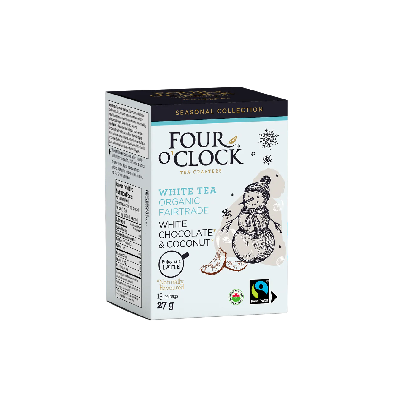 Four O'Clock Organic White Chocolate Coconut White Tea 15 Teabags