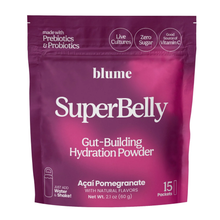 Load image into Gallery viewer, Blume SuperBelly Gut Hydration Acai Pomagranate 60g 15 Pack