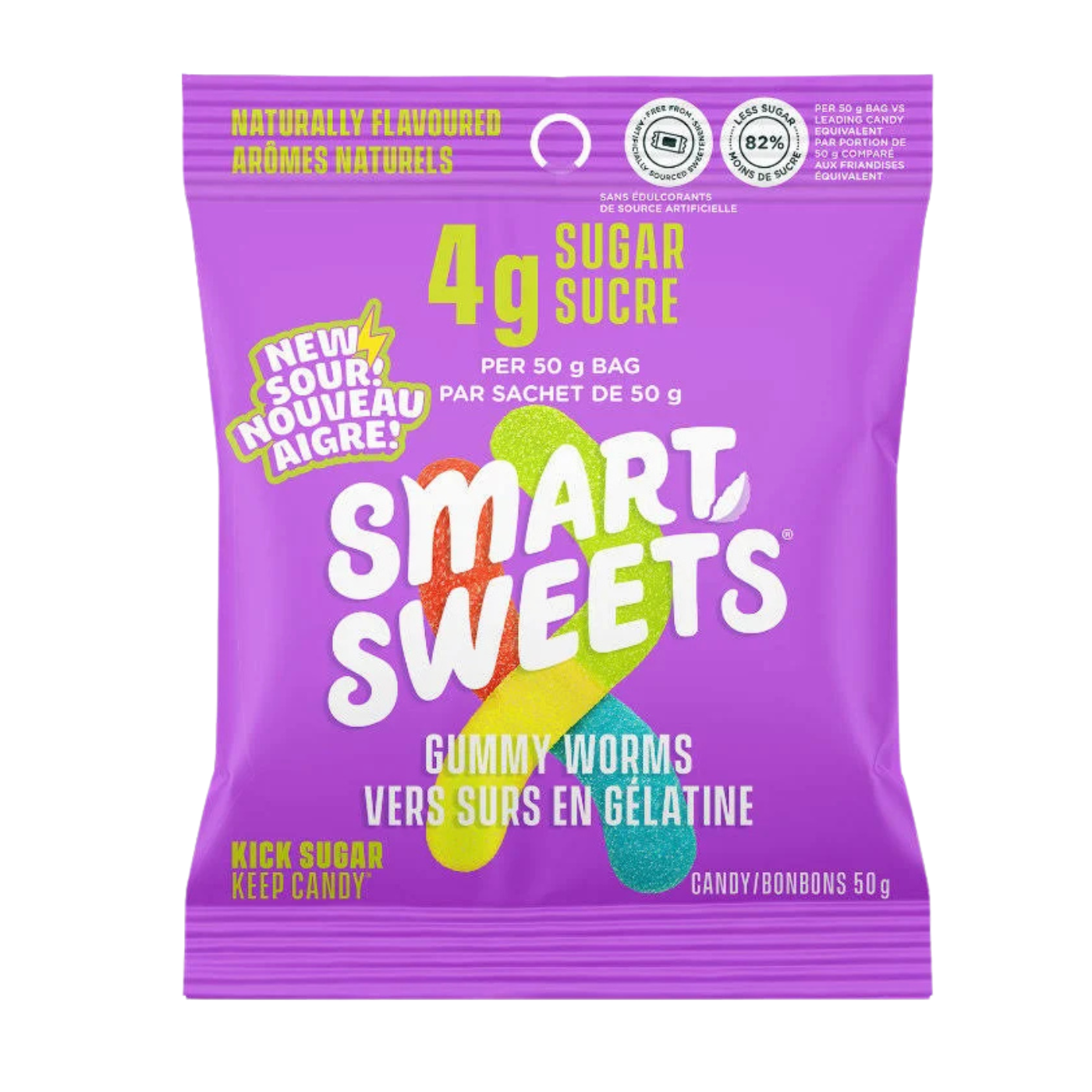 Smart Sweets Sour Gummy Worms 50g