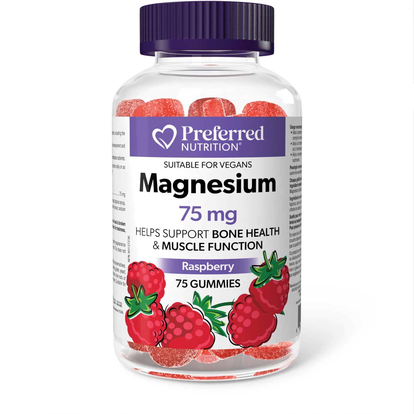 Preferred Nutrition Raspberry Magnesium Gummies 75mg 75 Gummies