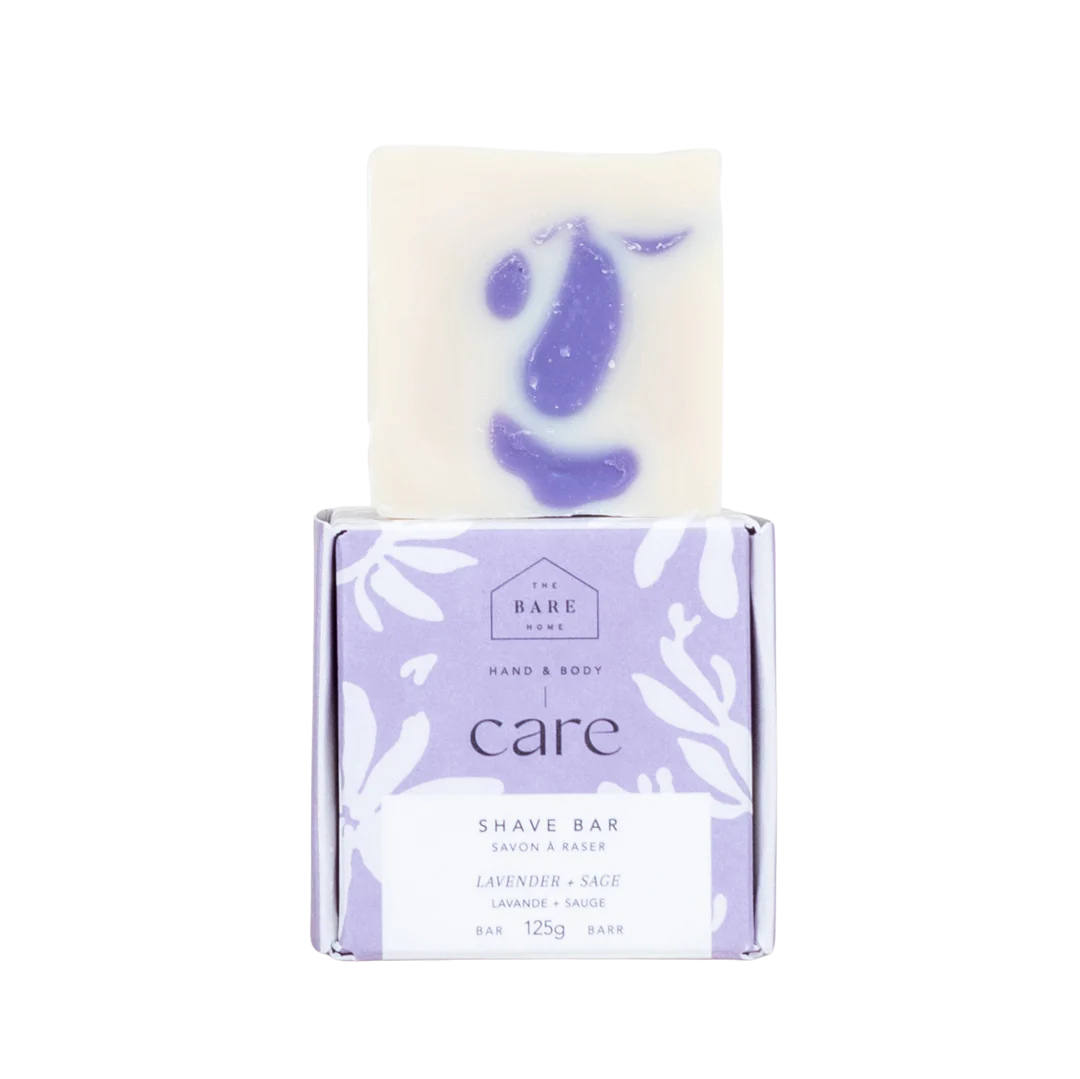 The Bare Home Shave Bar Lavender Sage 125g