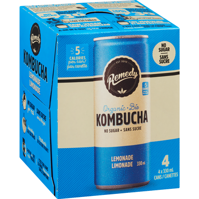 Remedy Organic Lemonade Kombucha 330ml 4 pack