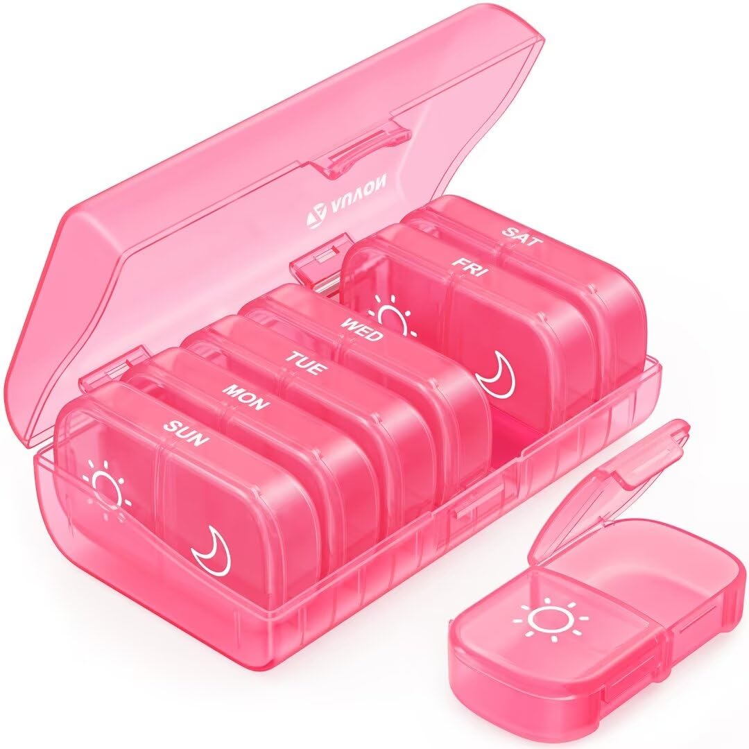 Auvon Pill Organizer Pink 2 a day