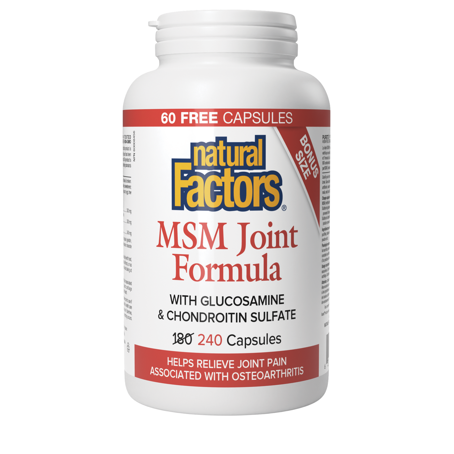 Natural Factors MSM Joint Formula 240 Capsules