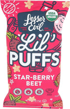 Load image into Gallery viewer, Lesser Evil Lil Puffs Starberry Beet 70g