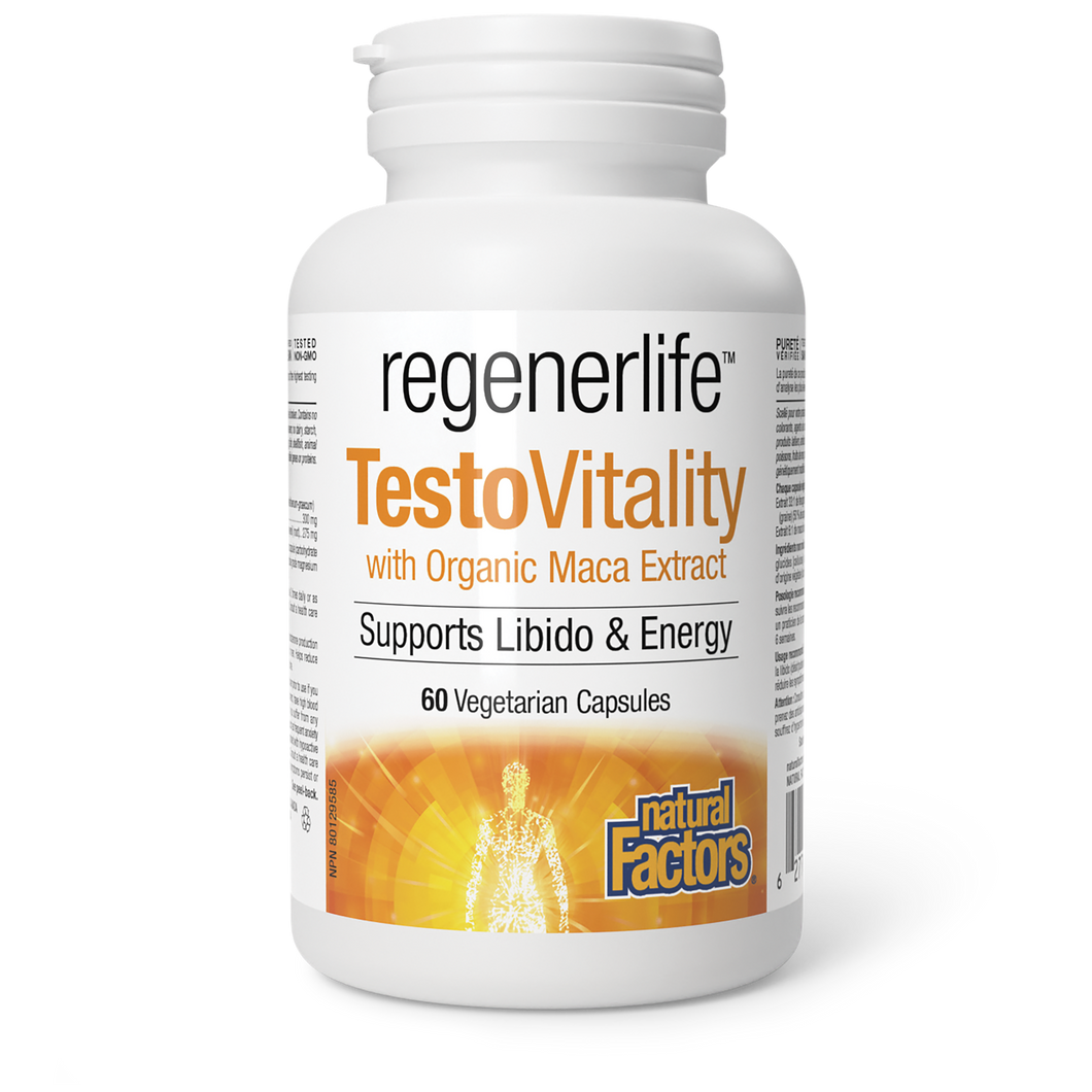 Natural Factors Regenerlife TestoVitality 60 Vegetarian Capsules