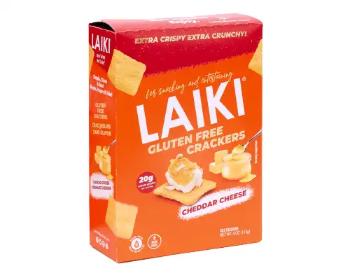 Laiki Gluten Free Rice Crackers Cheddar Cheese 113g
