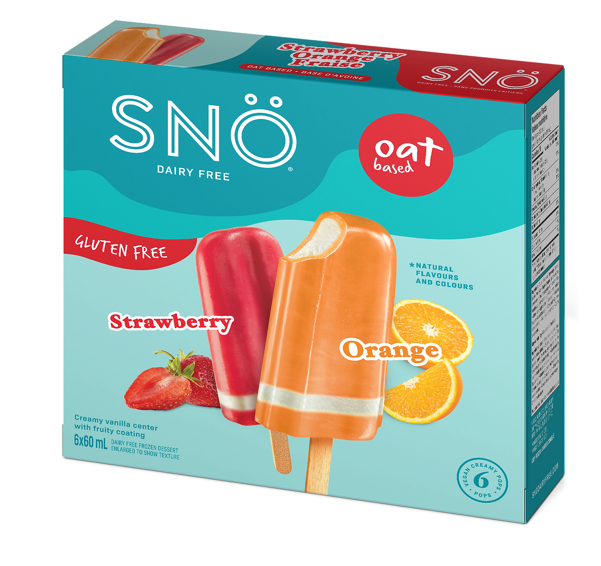 SNO Strawberry and Orange Cream Pops 60ml 6 pack