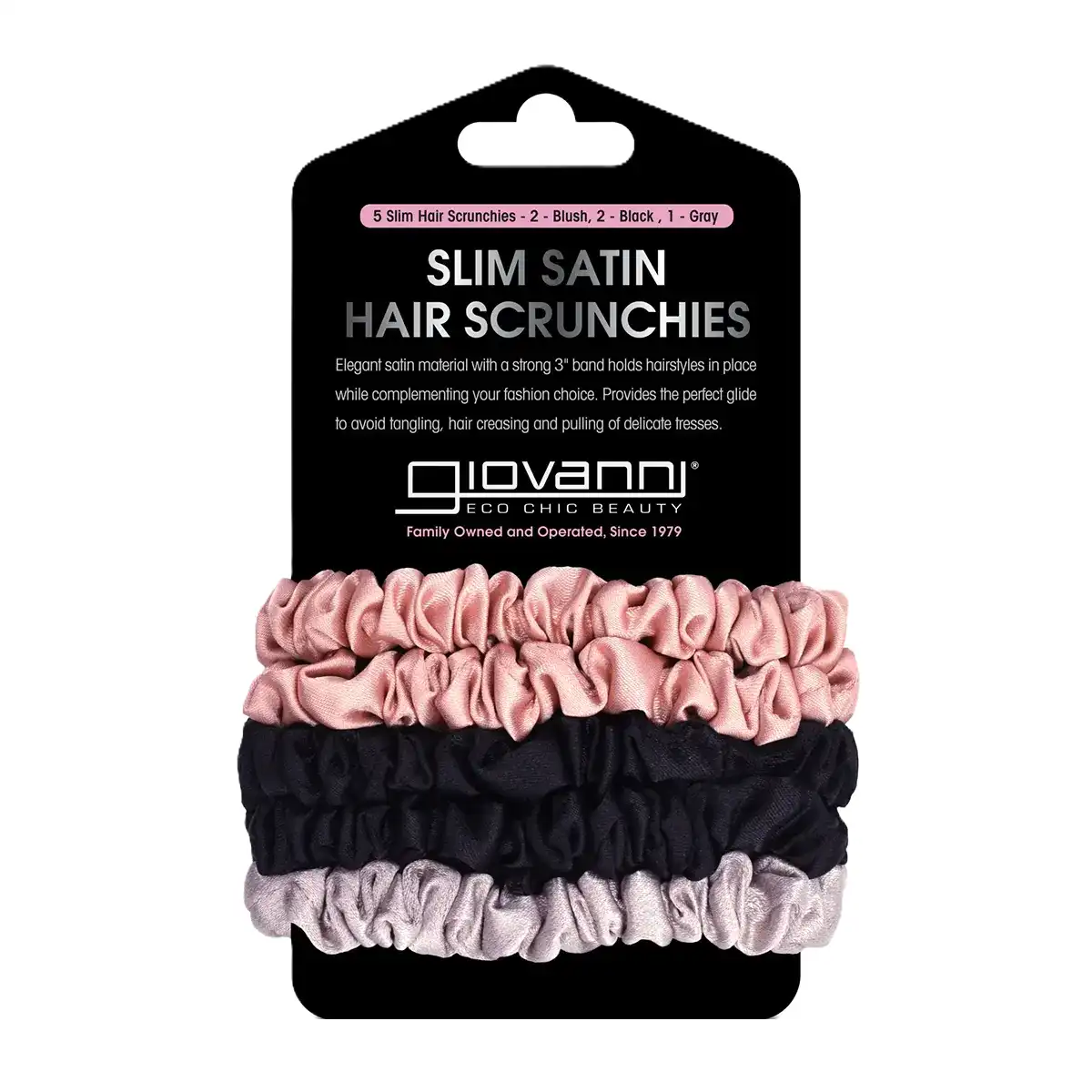 Giovanni Satin Slim Hair Scrunchies