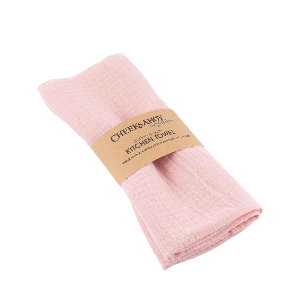 Cheeks Ahoy Organic Muslin Kitchen Towel Blush
