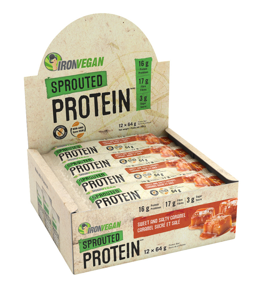 Iron Vegan Sweet & Salty Caramel Protein Bar 64g x 12 CS