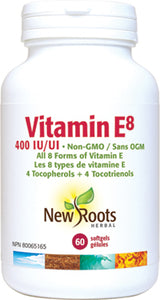 New Roots Vitamin E8 400IU 60 Softgels