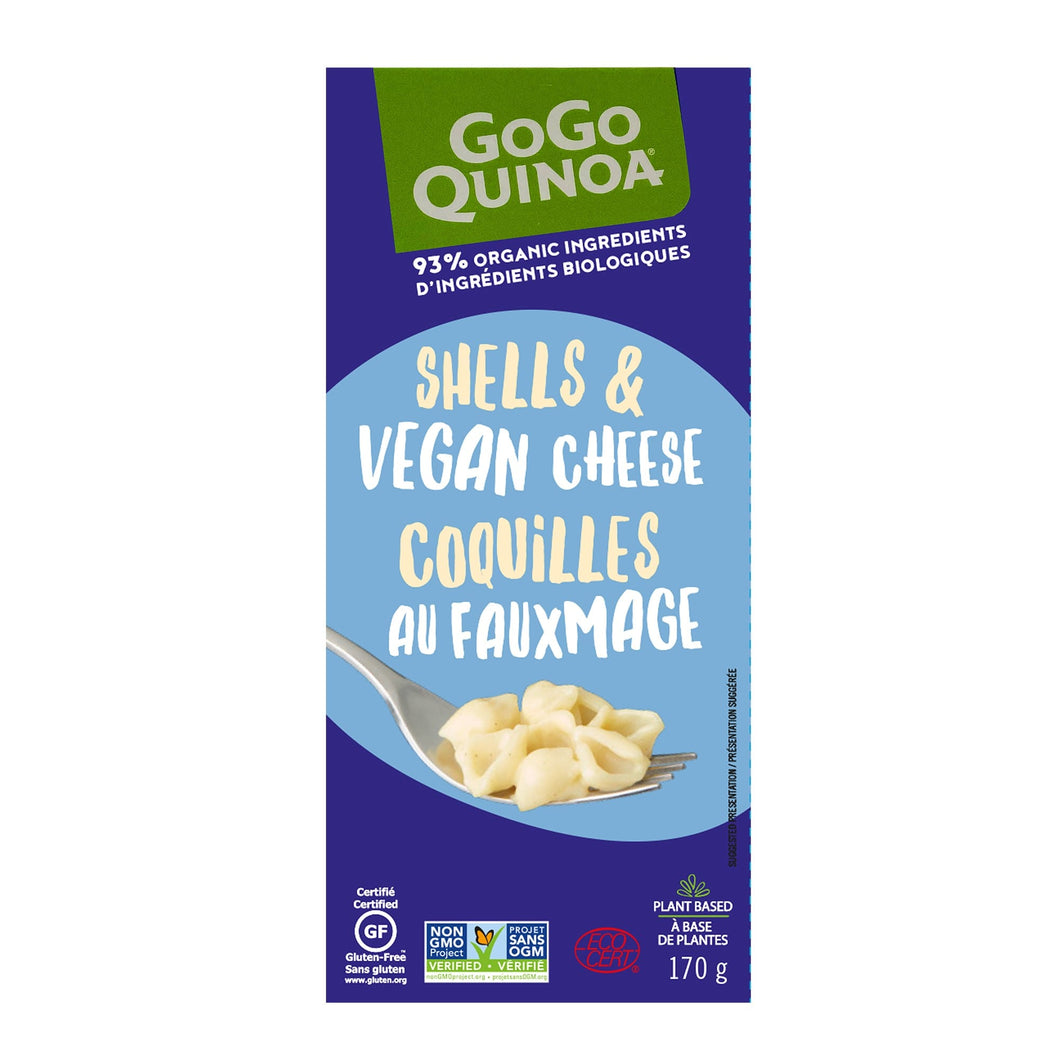 Gogo Quinoa Shells & Cheddar White Shells & Vegan Cheese 170g