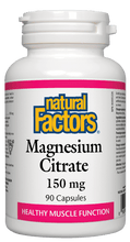 Load image into Gallery viewer, Natural Factors Magnesium Citrate 150mg 90 Vegetarian Capsules