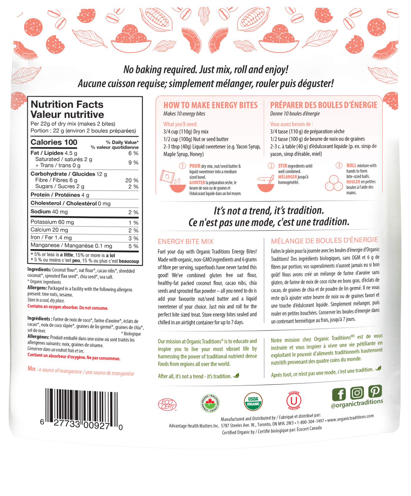 Organic Traditions Energy Bites Original 220g