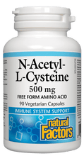 Load image into Gallery viewer, Natural Factors NAC N-Acetyl-L-Cysteine 500mg 90 Capsules