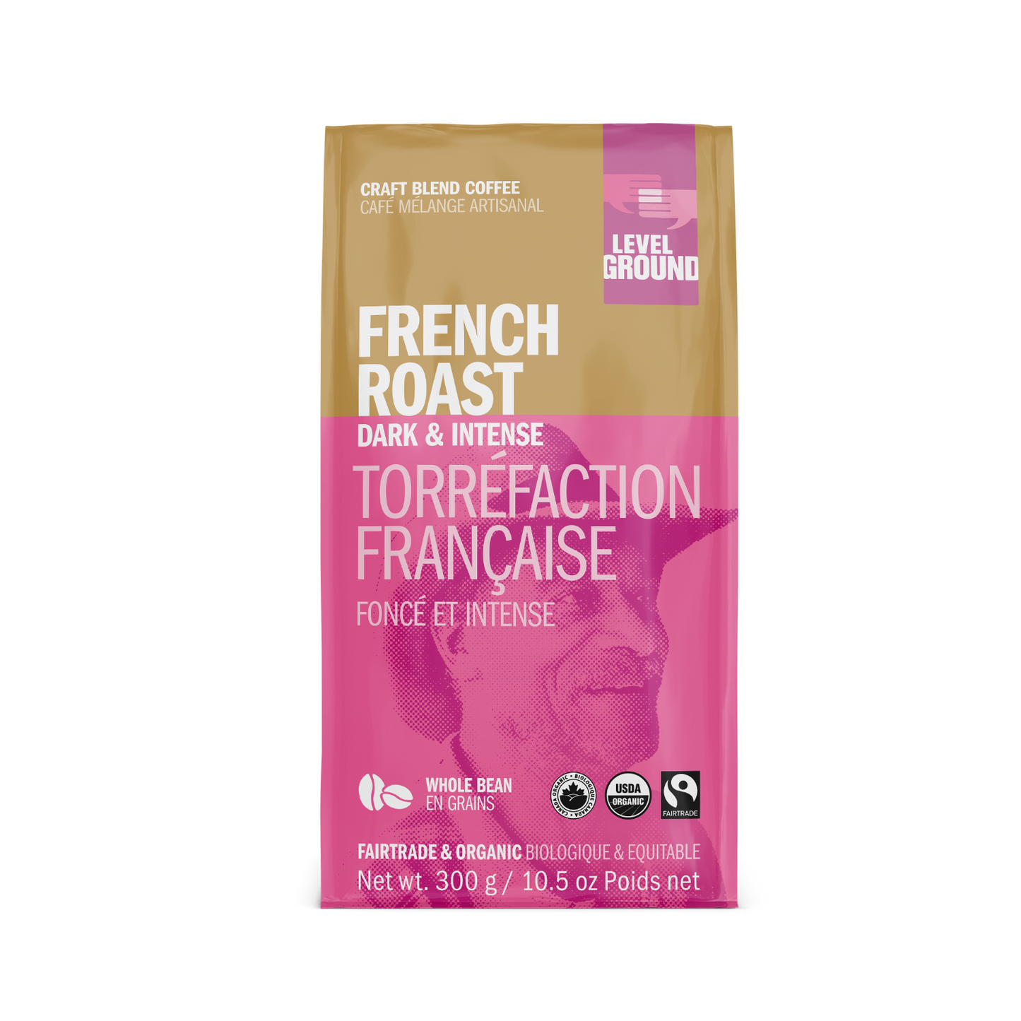 Level Ground Trading French Roast Whole Bean Coffee 300g