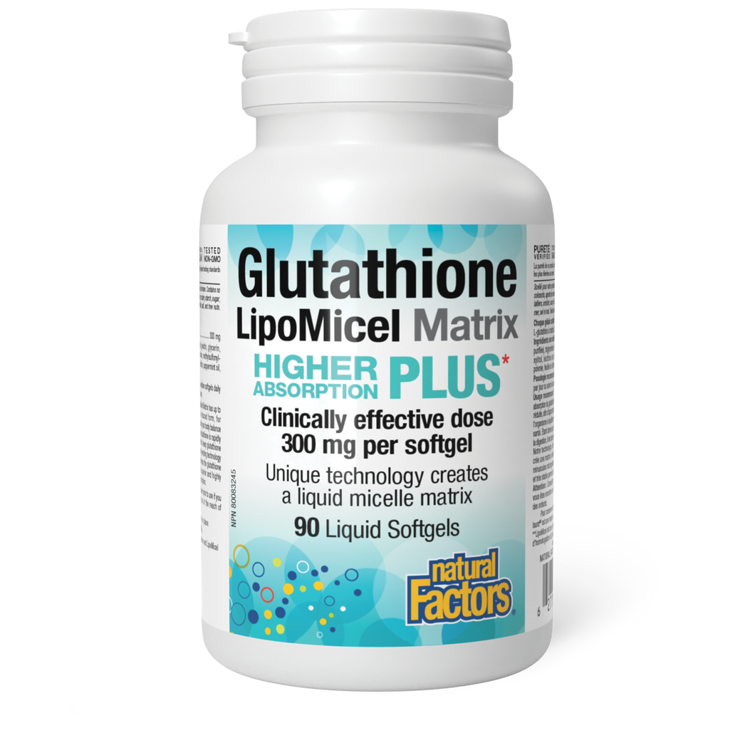 Natural Factors Glutathione LipoMicel Matrix 300mg 90 Liquid Softgels