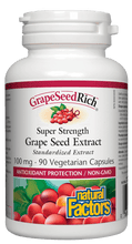 Load image into Gallery viewer, Natural Factors Grape Seed Rich 100mg 90 Vegetarian Capsules