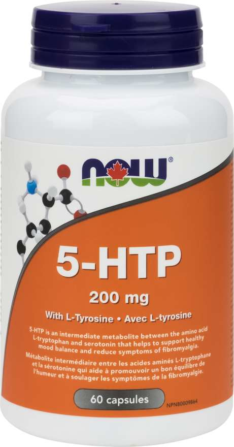 NOW 5-HTP 200mg With L-Tyrosine 60 Vegetable Capsules