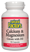Load image into Gallery viewer, Natural Factors Calcium with Magnesium and D3 90 Capsules