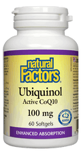 Load image into Gallery viewer, Natural Factors Ubiquinol Active CoQ10 100mg 60 Softgels