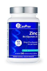 CanPrev Zinc Bis-Glycinate 25mg 240 Vegetarian Capsules