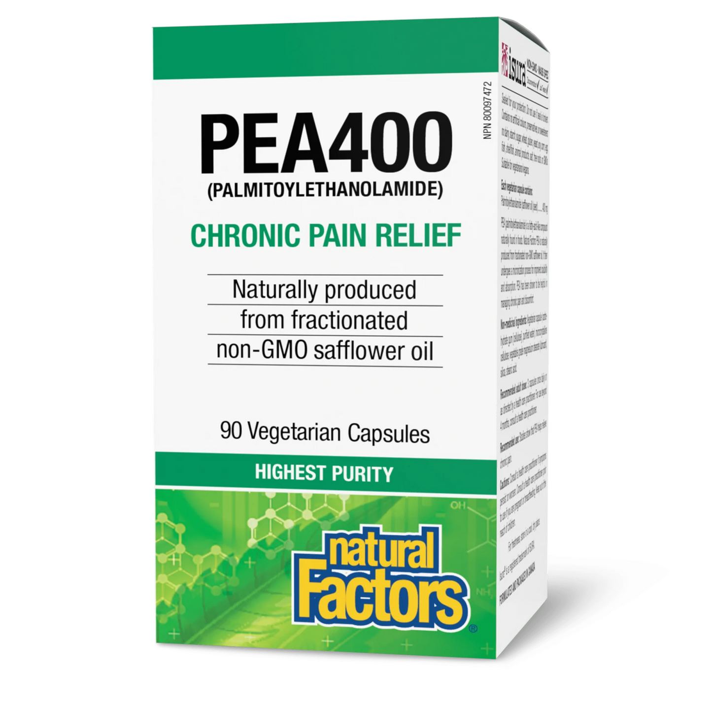 Natural Factors PEA400 Chronic Pain Relief 400mg 90 Capsules