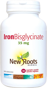 New Roots Iron Bisglycinate 35mg 30 Capsules