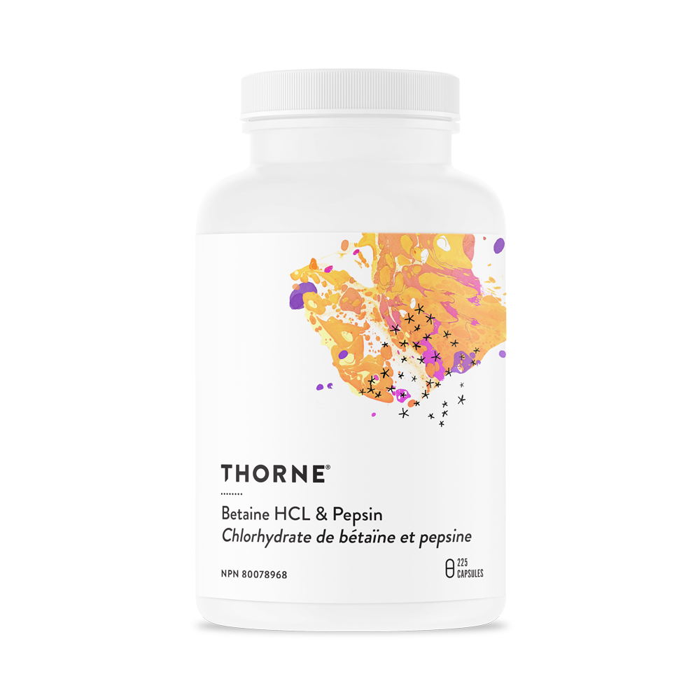 Thorne Betaine HCL & Pepsin 225 Capsules