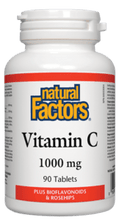 Load image into Gallery viewer, Natural Factors Vitamin C Plus Bioflavonoids and Rosehips 1000mg 90 Tablets