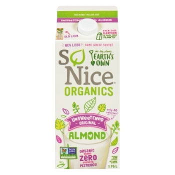 Earth's Own Organic Unsweetened Almond Milk Beverage 1.75L