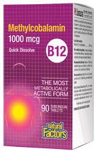 Load image into Gallery viewer, Natural Factors Methylcobalamin B12 1000mcg 90 Sublingual Tablets