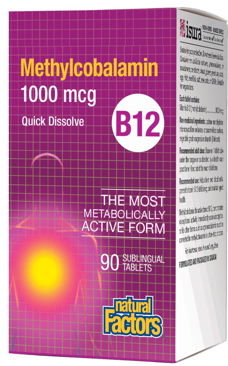 Natural Factors Methylcobalamin B12 1000mcg 90 Sublingual Tablets